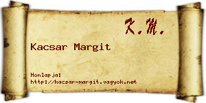 Kacsar Margit névjegykártya